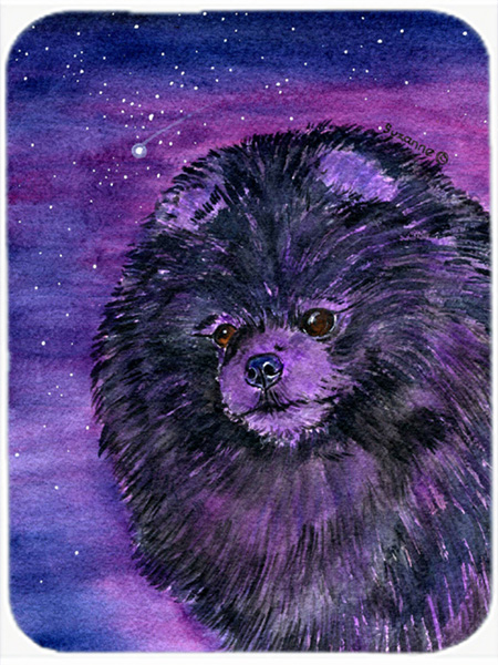 Starry Night Pomeranian Glass Cutting Board- Large