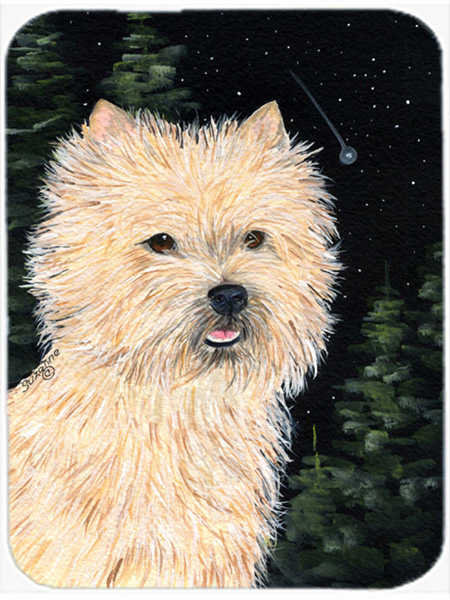 Starry Night Cairn Terrier Glass Cutting Board - Large