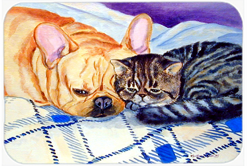 Picture of Carolines Treasures 7257LCB 15 x 12 in. Cat Glass Cutting Board- Large