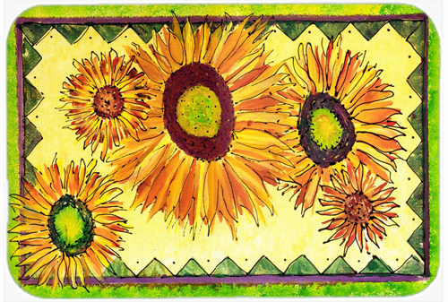 Picture of Carolines Treasures 8060LCB 15 x 12 in. Flower Sunflower Glass Cutting Board- Large