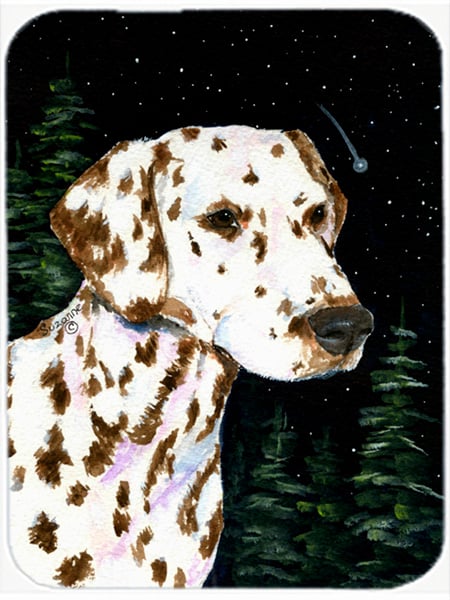 Starry Night Dalmatian Glass Cutting Board- Large