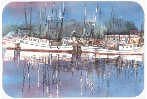 Picture of Carolines Treasures 8112LCB 15 x 12 in. Harbour Glass Cutting Board- Large