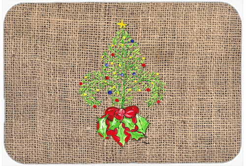 Picture of Carolines Treasures 8745LCB 15 x 12 in. Christmas Tree Fleur de lis Glass Cutting Board- Large