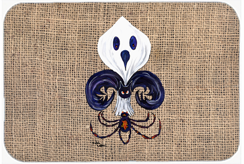 Picture of Carolines Treasures 8749LCB 15 x 12 in. Halloween Ghost Spider Bat Fleur de lis Glass Cutting Board- Large