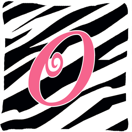 Picture of Carolines Treasures CJ1037-OPW1414 14 x 14 in. Monogram Initial O Zebra Stripe and Pink Fabric Decorative Pillow