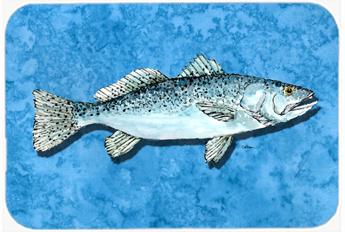 Picture of Carolines Treasures 8770LCB 15 x 12 in. Fish Trout Glass Cutting Board- Large