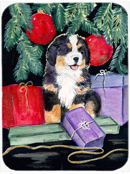 12 x 15 in. Bernese Mountain Dog Glass Cutting Board- Large