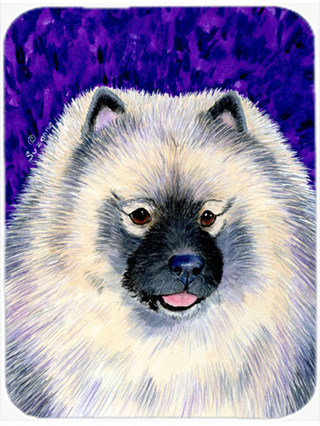 12 x 15 in. Keeshond Glass Cutting Board- Large