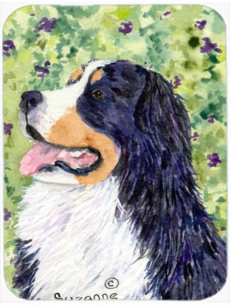 Bernese Mountain Dog Glass Cutting Board - Large