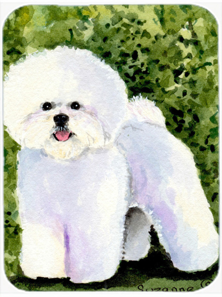 12 x 15 in. Bichon Frise Glass Cutting Board- Large