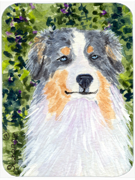 Australian Shepherd Glass Cutting Board- Large