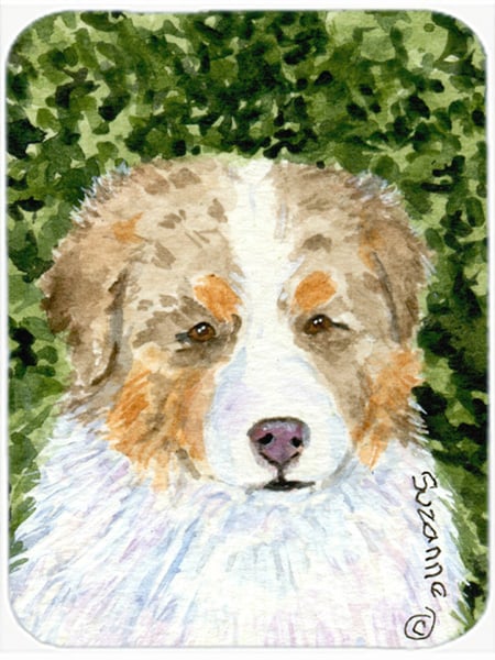 Australian Shepherd Glass Cutting Board- Large