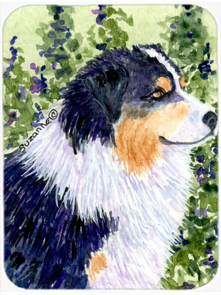 Australian Shepherd Glass Cutting Board- Large