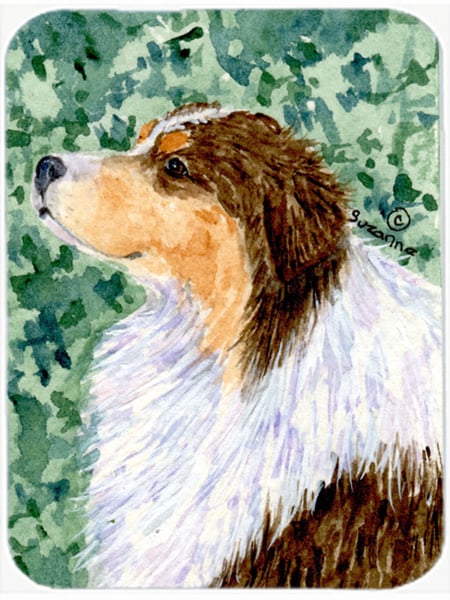 Australian Shepherd Glass Cutting Board- Large