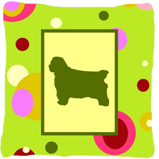 14 x 14 in. Clumber Spaniel Fabric Decorative Pillow