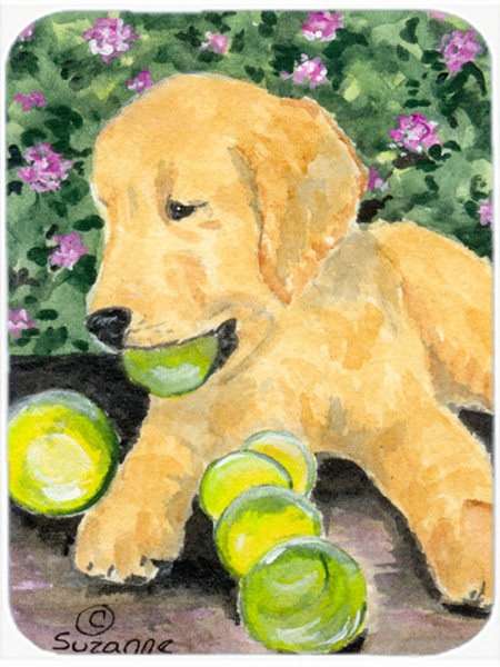 12 x 15 in. Golden Retriever Glass Cutting Board- Large
