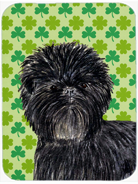 Affenpinscher St. Patricks Day Shamrock Portrait Glass Cutting Board - Large