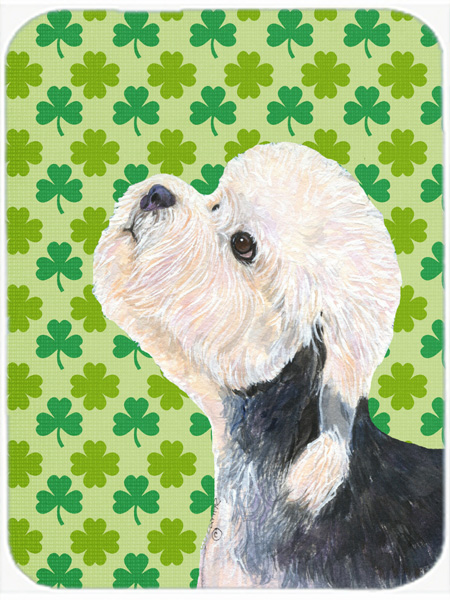 Dandie Dinmont Terrier St. Patricks Day Shamrock Glass Cutting Board- Large