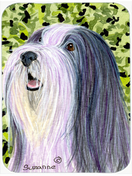Bearded Collie Glass Cutting Board- Large