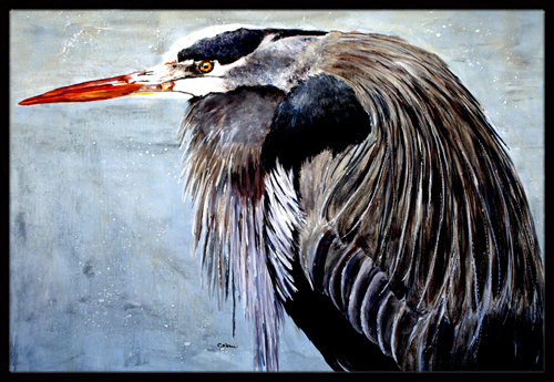 Blue Heron Ndoor Or Outdoor Doormat - 24 x 36 in.