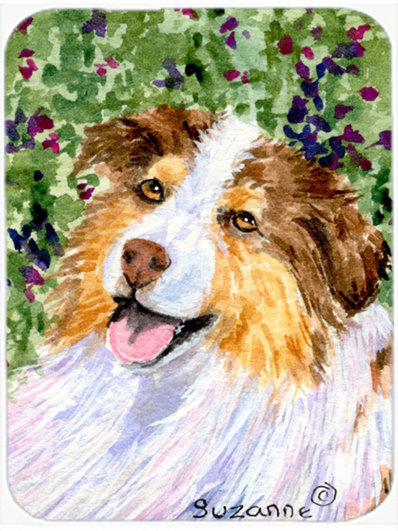 Australian Shepherd Glass Cutting Board- Large