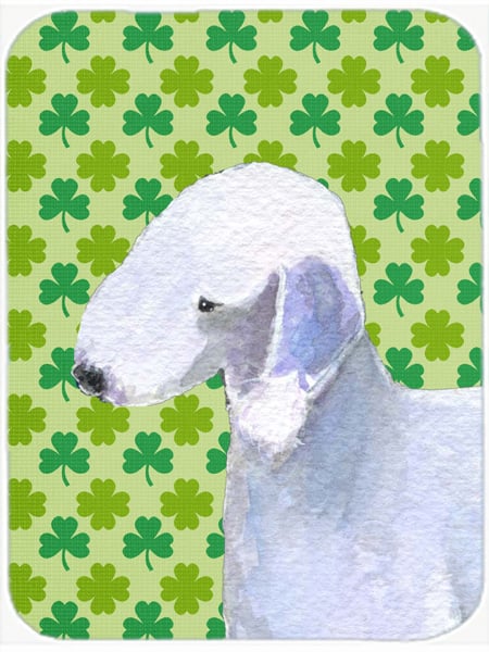 Bedlington Terrier St. Patricks Day Shamrock Glass Cutting Board- Large