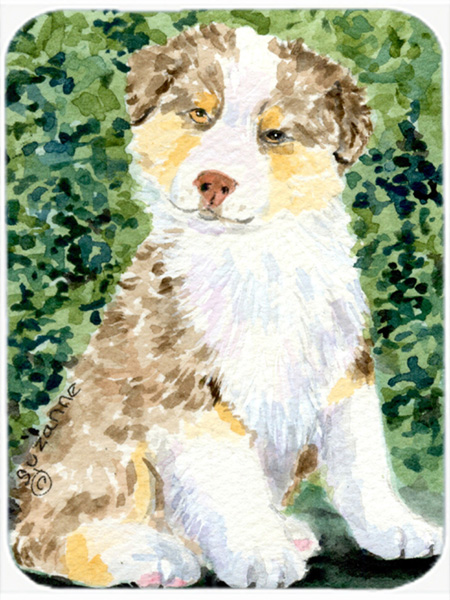 Australian Shepherd Glass Cutting Board- Large