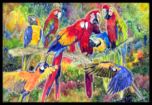 Parrot Doormat - Multicolor - 24 x 36 in.
