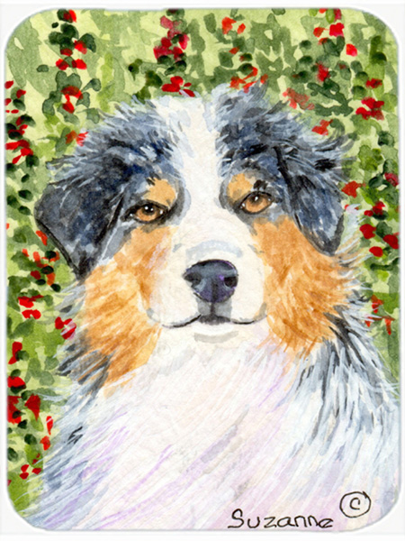 Australian Shepherd Glass Cutting Board- Large