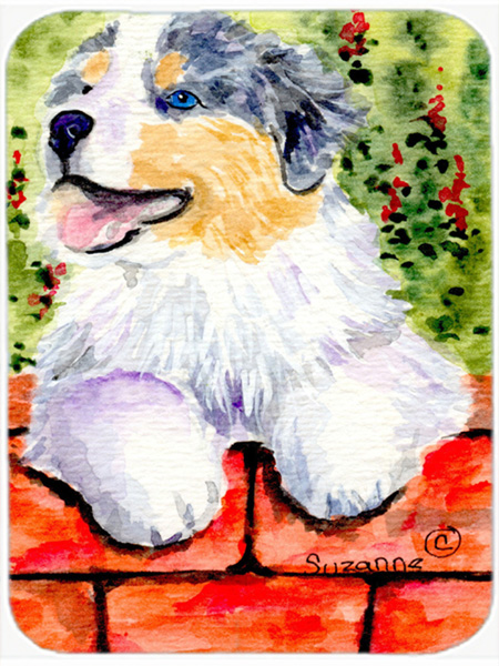 Australian Shepherd Glass Cutting Board- Large