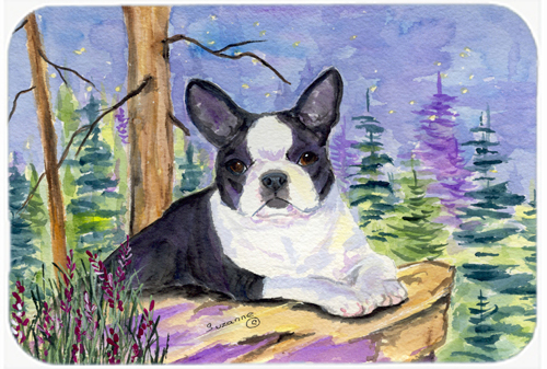 Boston Terrier Glass Cutting Board, Large