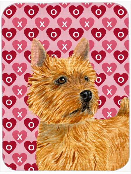 Norwich Terrier Hearts Love & Valentines Day Glass Cutting Board- Large