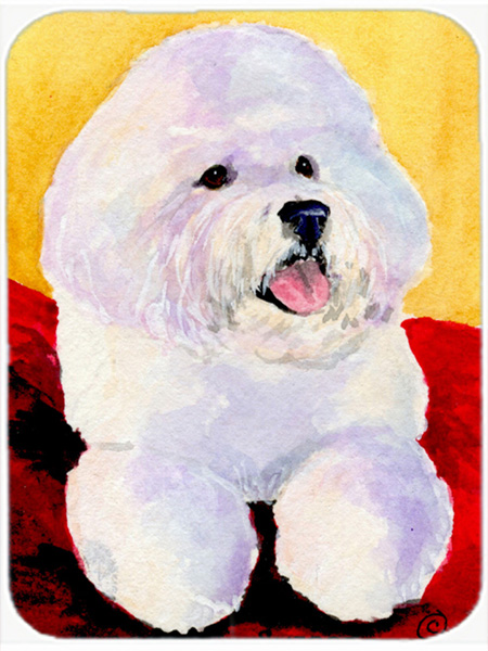 Bichon Frise Glass Cutting Board- Large