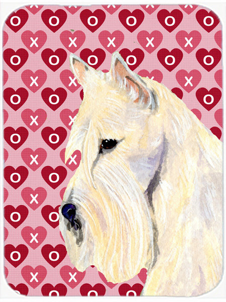 Scottish Terrier Hearts Love & Valentines Day Glass Cutting Board- Large
