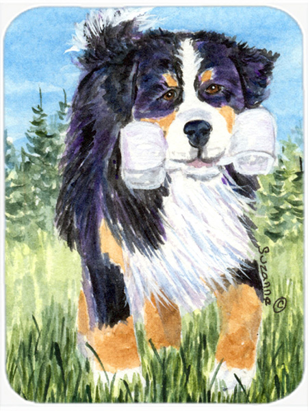 Bernese Mountain Dog Glass Cutting Board- - Large