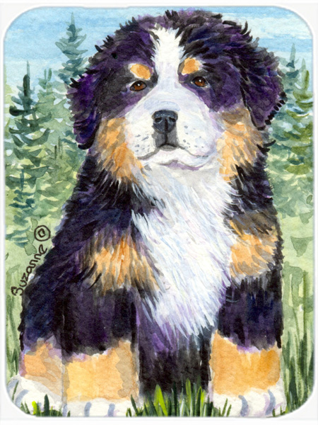 Bernese Mountain Dog Glass Cutting Board- - Large