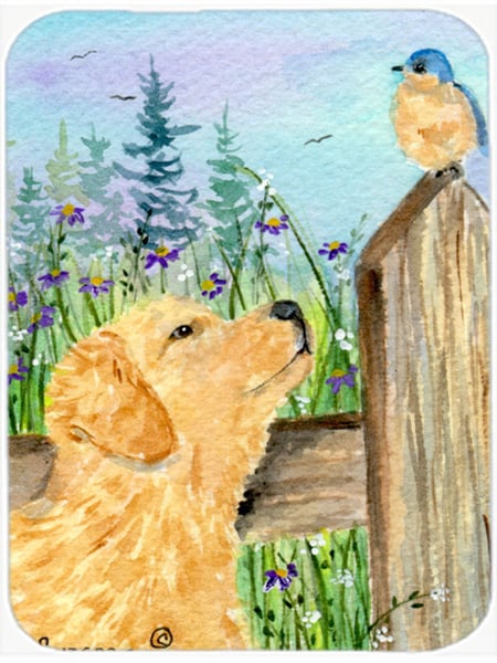 Golden Retriever Glass Cutting Board- Large