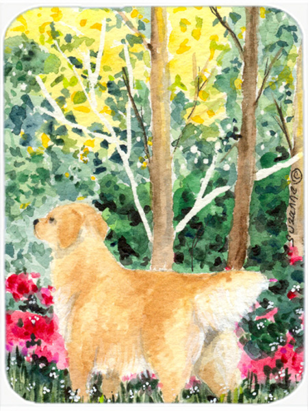 Golden Retriever Glass Cutting Board- Large