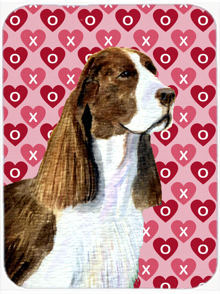 Springer Spaniel Hearts Love & Valentines Day Glass Cutting Board- Large