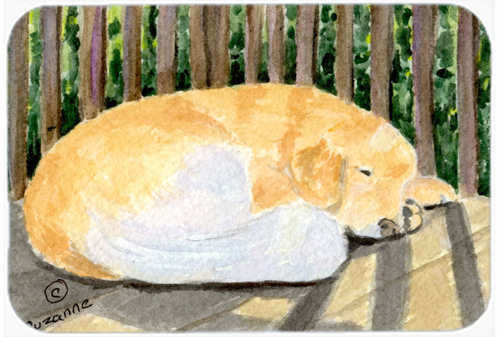Golden Retriever Glass Cutting Board- Large