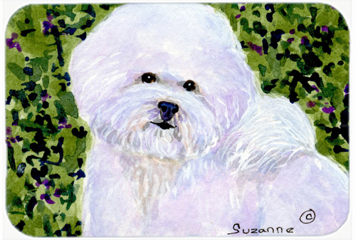 Bichon Frise Glass Cutting Board, Large