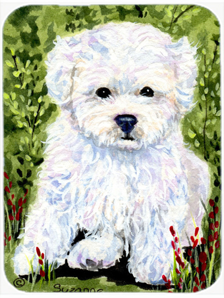 Bichon Frise Glass Cutting Board, Large