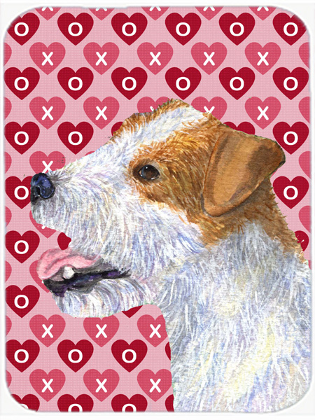 Jack Russell Terrier Hearts Love & Valentines Day Glass Cutting Board- Large