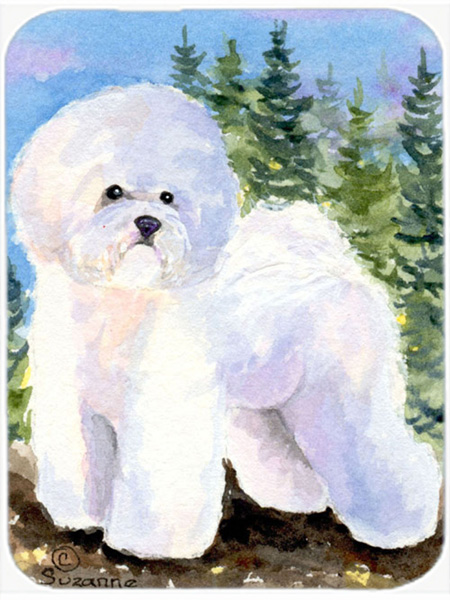 Bichon Frise Glass Cutting Board- Large