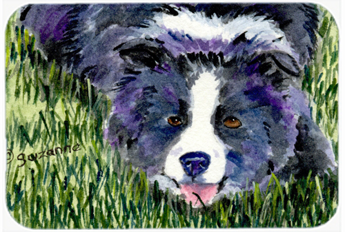 Border Collie Glass Cutting Board- Large