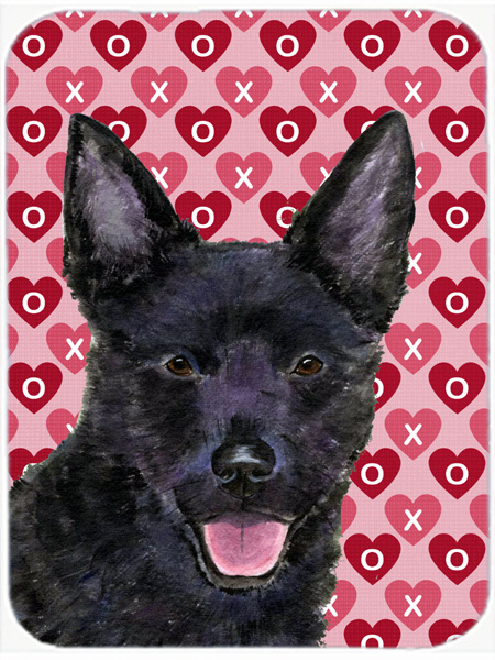 Australian Kelpie Hearts Love & Valentines Day Glass Cutting Board- Large
