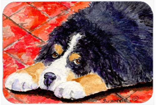 Bernese Mountain Dog Glass Cutting Board- - Large