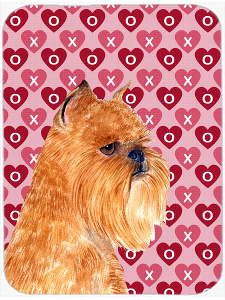 Brussels Griffon Hearts Love & Valentines Day Glass Cutting Board- Large