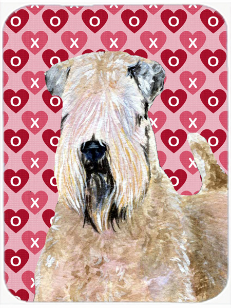 Wheaten Terrier Soft Coated Love Valentines Day Glass Cutting Board- Large