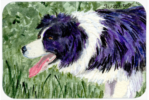 Border Collie Glass Cutting Board- Large